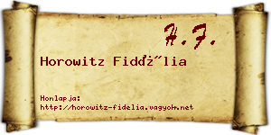 Horowitz Fidélia névjegykártya
